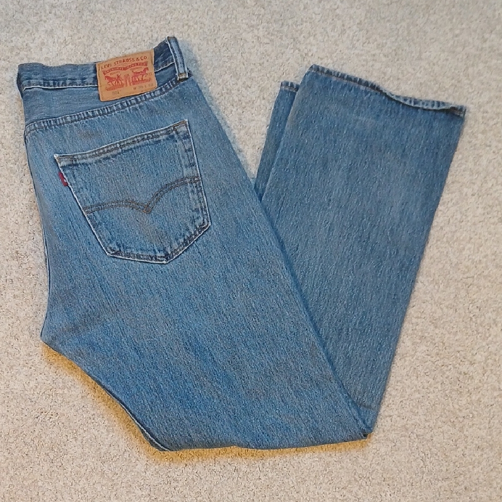 Levi’s Strauss 501 Mens Blue Jeans, 35W X 32L